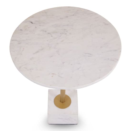 Mekbuda Round Marble Top Side Table With T Shaped Base_4