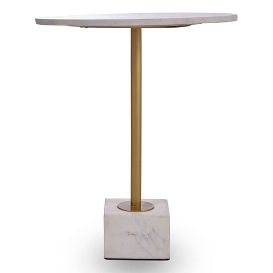 Mekbuda Round Marble Top Side Table With T Shaped Base_1