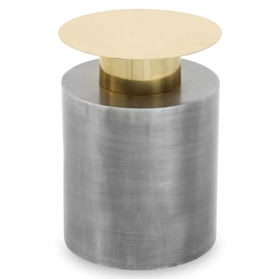 Mekbuda Round Metal Side Table In Gold And Antique Zinc_3