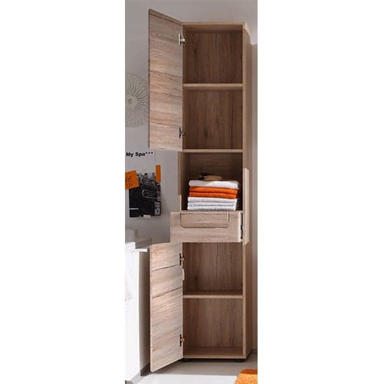 Melay Wooden Floor Bathroom Storage Cabinet In San Remo Oak_2