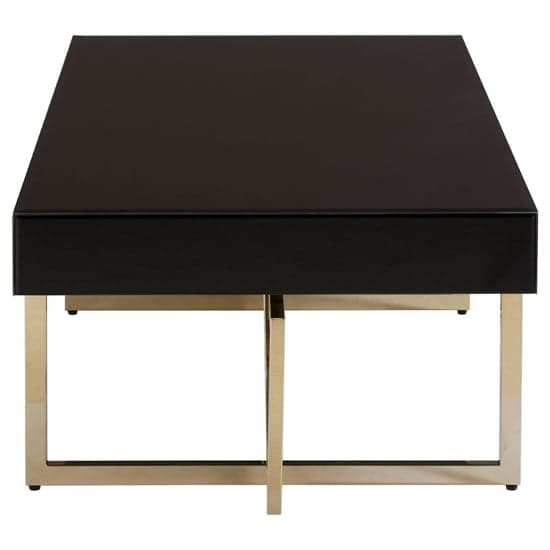 Meleph Black Mirrored Coffee Table With Gold Steel Frame_3