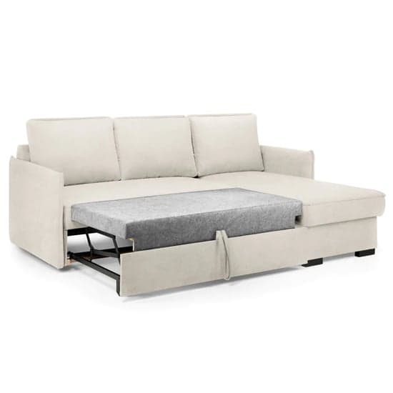Melina Fabric Corner Sofa Bed In Beige_2