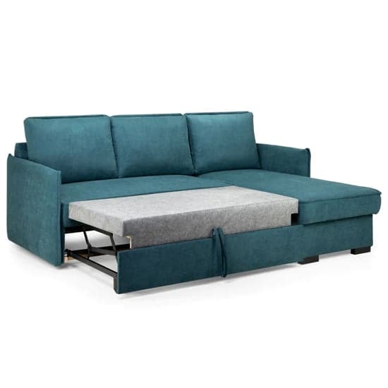 Melina Fabric Corner Sofa Bed In Teal_2