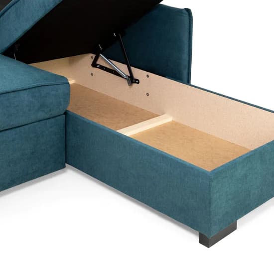 Melina Fabric Corner Sofa Bed In Teal_4