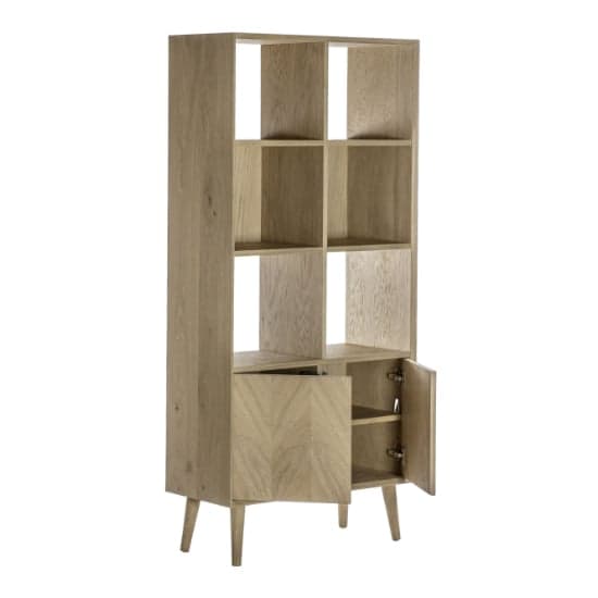 Melino Wooden Open Display Unit With 2 Doors In Mat Lacquer_3