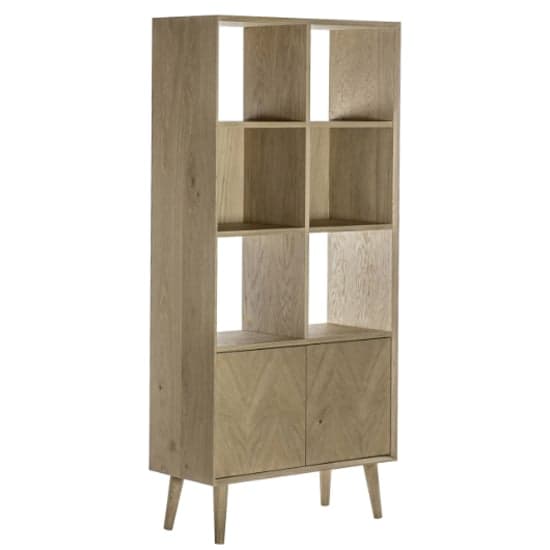 Melino Wooden Open Display Unit With 2 Doors In Mat Lacquer_2