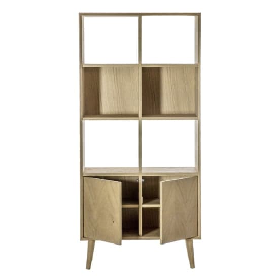 Melino Wooden Open Display Unit With 2 Doors In Mat Lacquer_4