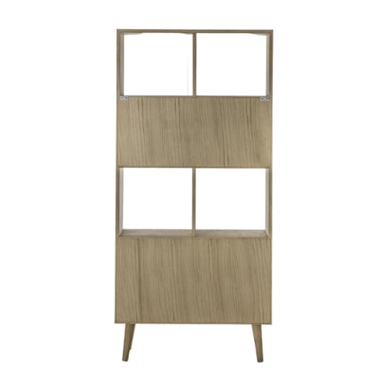 Melino Wooden Open Display Unit With 2 Doors In Mat Lacquer_6