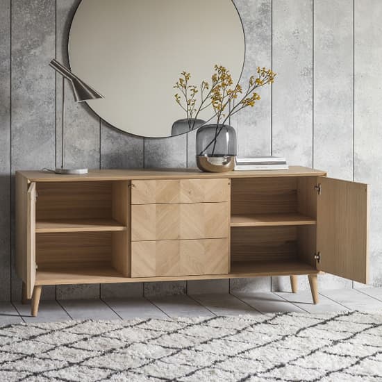 Melino Wooden Sideboard With 2 Doors 3 Drawers In Mat Lacquer_3