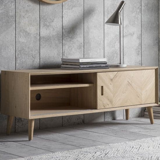 Melino Wooden TV Unit With Sliding Doors In Mat Lacquer_3
