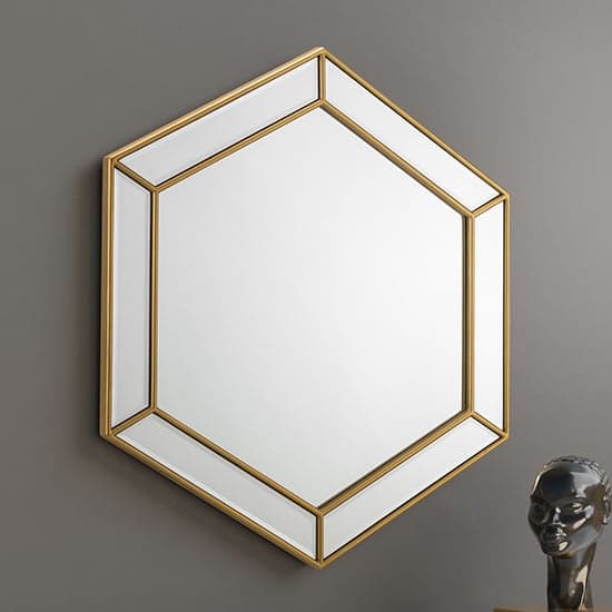Macaulay Hexagonal Wall Mirror In Gold_1