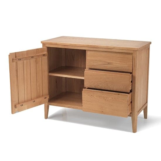 Melton Wooden Compact Sideboard In Natural Oak With 3 Drawers_2