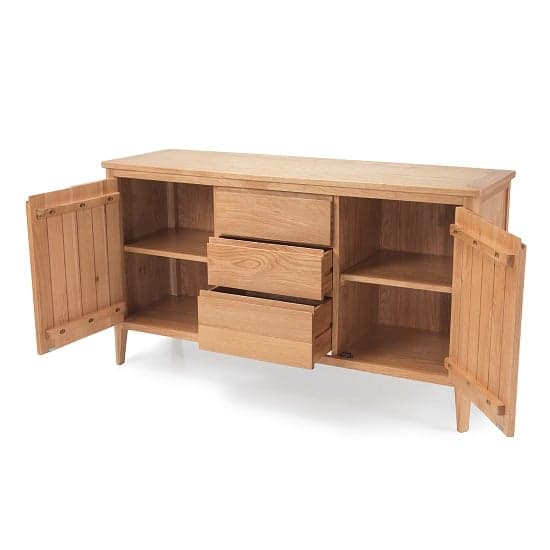 Melton Wooden Sideboard Wide In Natural Oak With 2 Doors_2
