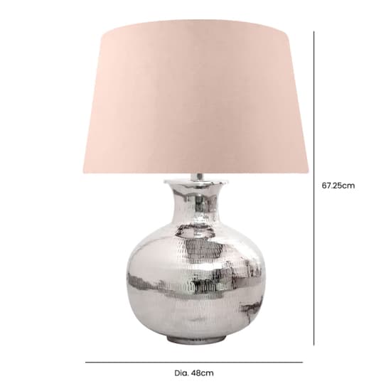 Melvin Drum-Shaped Pink Shade Table Lamp With Nickel Base_3