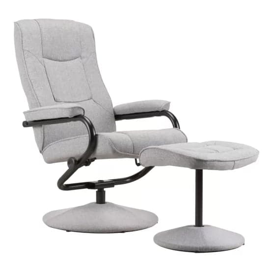 Memphian Fabric Swivel Chair And Footstool In Grey_3