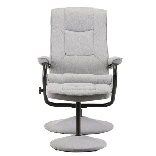 Memphian Fabric Swivel Chair And Footstool In Grey_5
