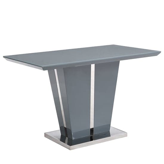 Memphis High Gloss Console Table In Grey With Glass Top Furniture in