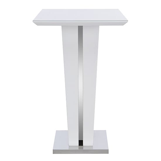 Memphis High Gloss Bar Table In White With Glass Top_5