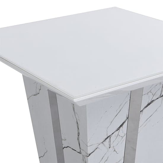 Memphis Gloss Lamp Table In Vida Marble Effect With Glass Top_6