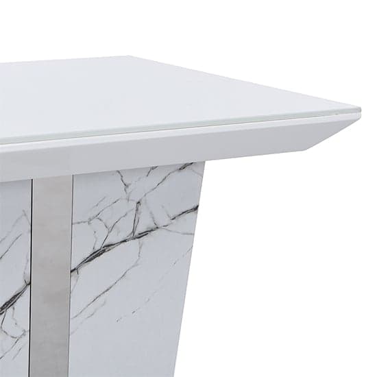 Memphis Gloss Lamp Table In Vida Marble Effect With Glass Top_7