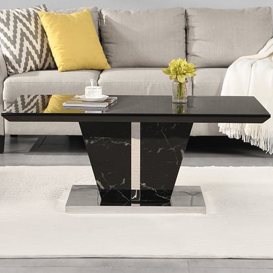 Memphis High Gloss Coffee Table In Milano Marble Effect Glass Top_2