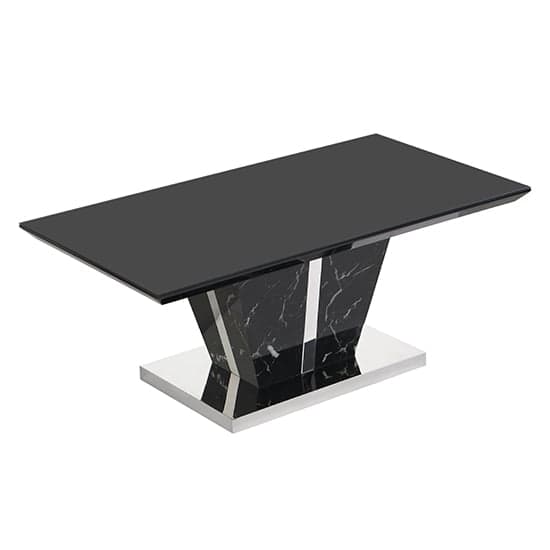 Memphis High Gloss Coffee Table In Milano Marble Effect Glass Top_6