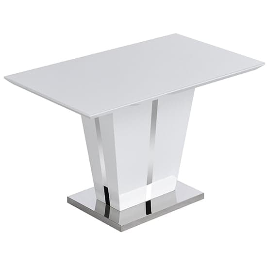 Memphis Small High Gloss Dining Table In White With Glass Top_3
