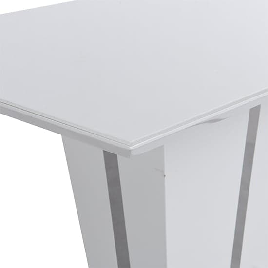 Memphis Small High Gloss Dining Table In White With Glass Top_6