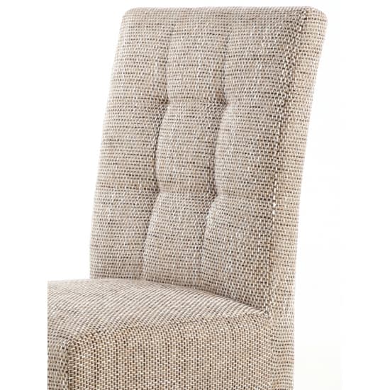 Mendoza Oatmeal Stitched Waffle Tweed Dining Chairs In Pair_3