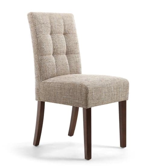 Mendoza Tweed Linen Dining Chairs With Walnut Leg In Pair_2
