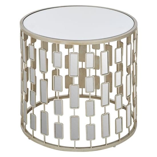 Menkalinan Small Round Glass Top Side Table With Silver Frame_2