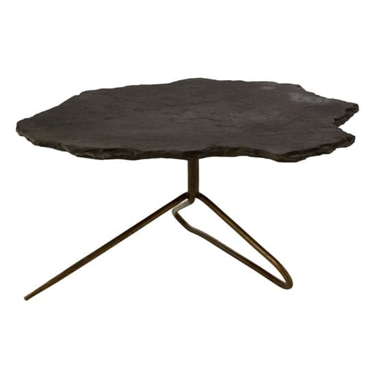 Menkent Black Stone Top Coffee Table With Antique Brass Legs_1