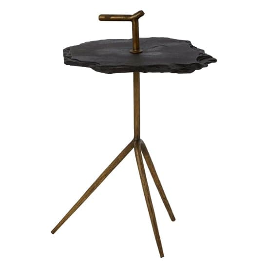 Menkent Black Stone Top Side Table With Antique Brass Legs_2