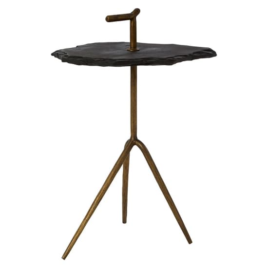 Menkent Black Stone Top Side Table With Antique Brass Legs_3