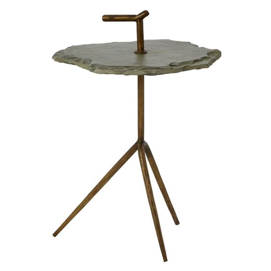 Menkent Grey Stone Top Side Table With Antique Brass Legs_2