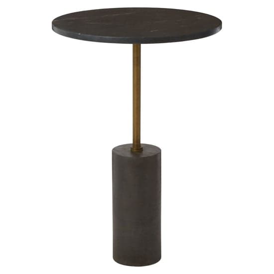 Menkent Round Marble Side Table In Black_2
