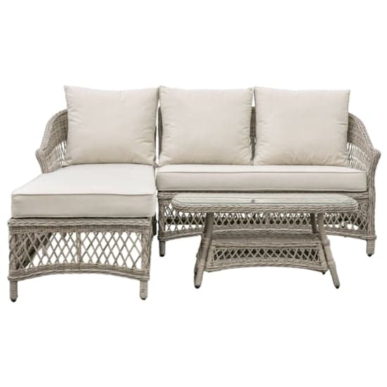 Menot Poly Rattan Chaise Set With Coffee Table In Stone_2