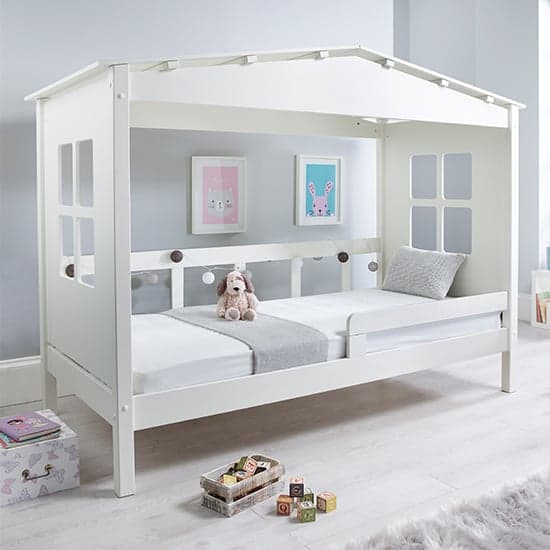 Mento Wooden Treehouse Single Bed In White_1