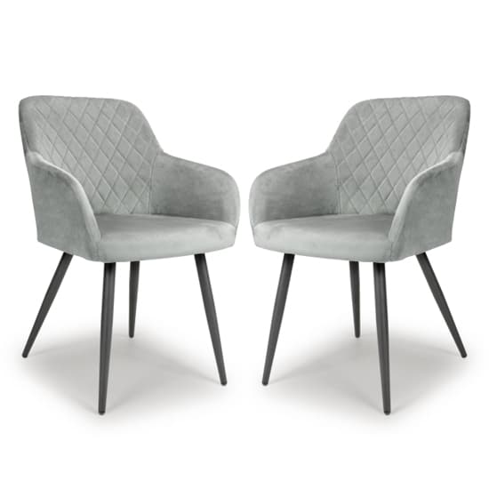 Menton Grey Brushed Velvet Dining Chairs In Pair_1