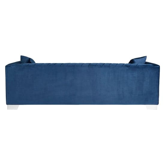 Merak Upholstered Velvet 3 Seater Sofa In Dark Blue_5