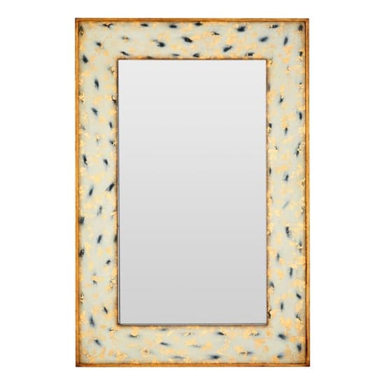 Meral Scratched Antique Effect Wall Mirror In Gold Wooden Frame_2