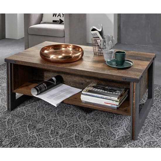 Merano Wooden Coffee Table In Old Wood With Matera Grey Legs_1