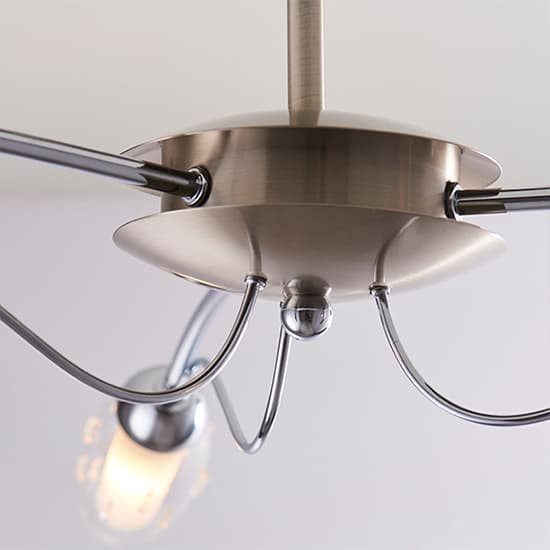 Mercury 3 Lights Glass Semi Flush Ceiling Light In Satin Chrome_4