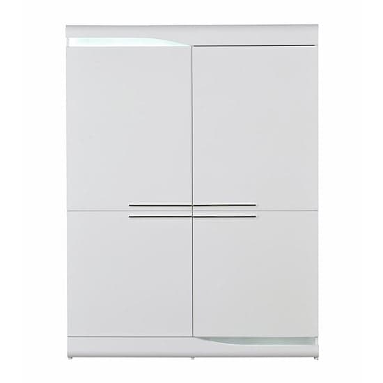 Merida Wooden Display Cabinet In White High Gloss With 4 Doors_2