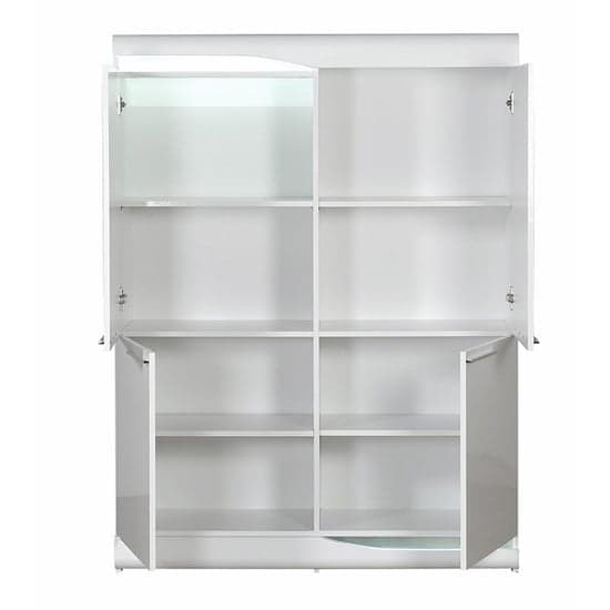 Merida Wooden Display Cabinet In White High Gloss With 4 Doors_3