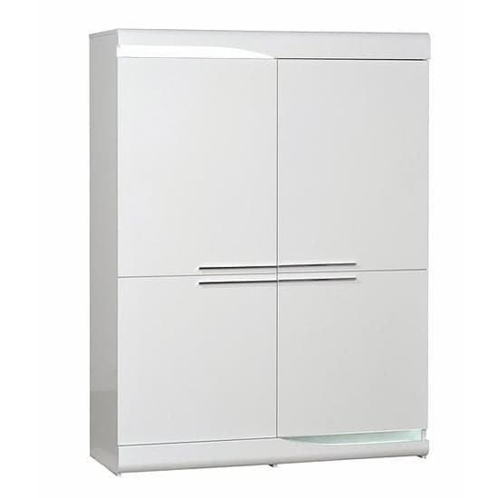 Merida Wooden Display Cabinet In White High Gloss With 4 Doors_1