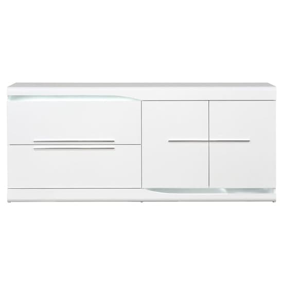 Merida Wooden Sideboard In White Gloss With 2 Doors 2 Drawers_3