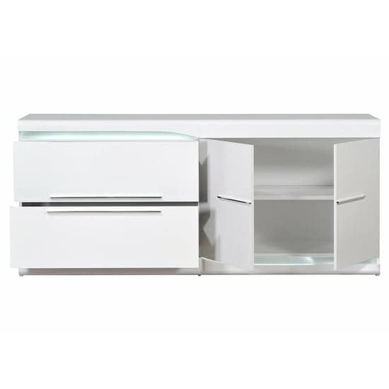 Merida Wooden Sideboard In White Gloss With 2 Doors 2 Drawers_4