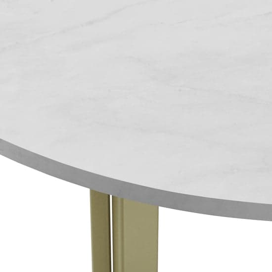 Meridian Wooden Coffee Table Round In White Marble Effect_5