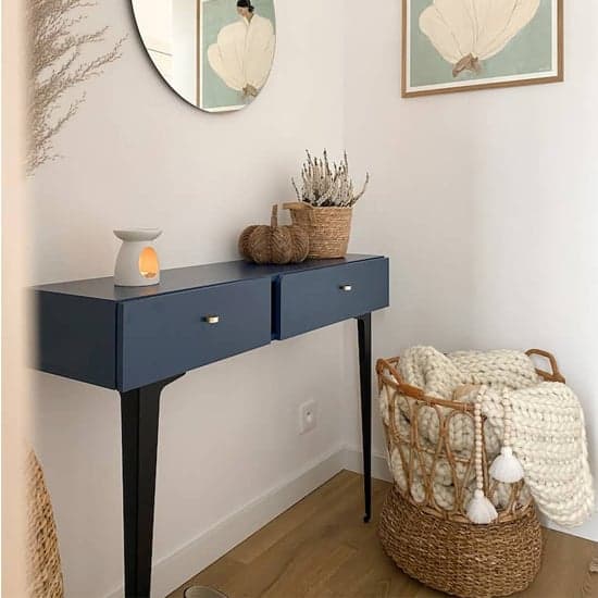 Merill Wooden Dressing Table With 2 Drawers In Navy_3
